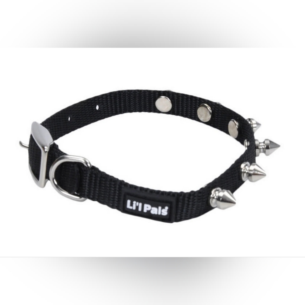 Li'l Pals Black Spiked Dog Collar